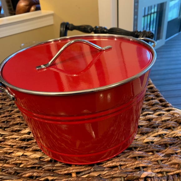 Pottery Barn Other - Pottery Barn Ice Bucket - Red, Interior White Bucket is removable, EUC